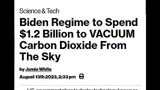 $1.2 BILTO SUCK CARBON OUT OF ATMOSPHERE - AFTER LIGHT YRS BETTER SOLUTIONS REFUSED FOR DECADES