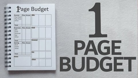 The 1 Page Budget | Free Printable Budget!