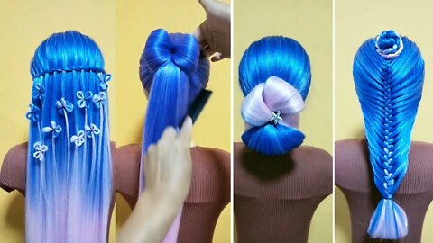 blue long hair Defferent style | New Hairstyles 2022 | 11