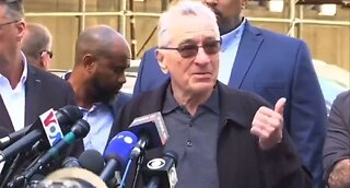 Robert De Niro Gets Flustered As NY Trump Supporters Shout Him Down