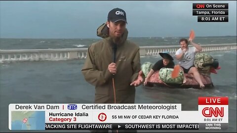 Floating In A Duck Through CNN Report During Hurricane Idalia