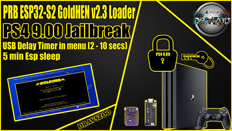 PRB ESP32-S2 GoldHEN v2.3 Loader for PS4 9.00 | USB Delay Timer 2-10 secs | Auto & Manual Modes