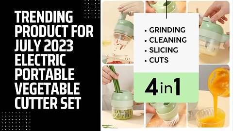 Trending Product for July 2023-4 in 1 Electric portable Vegetable Cutter Set