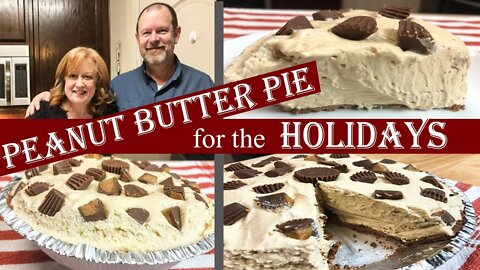 PEANUT BUTTER PIE WITH CHOCOLATE CRUST | No Bake Easy Holiday Pie Recipe