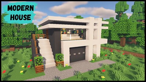 How to Build Starter Modern House in Minecraft || Minecraft House Tutorial