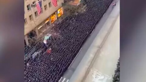 Sea Of Police Honor Fallen NYPD Officer Killed In Line Of Duty