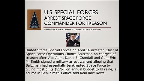 4/4/24 - Space Force Commander Arrested For Treason..