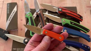 My favorite TwoSun G10 Knives / great variety of designs and materials ! At a budget price !