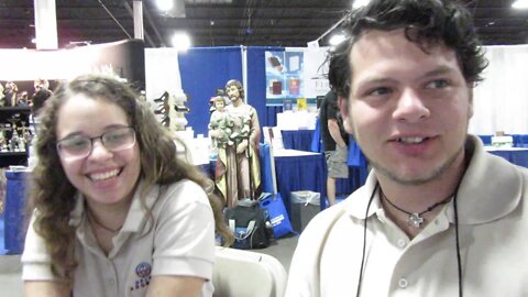 David and Miriam of Adorote at the Catholic Marketing trade show