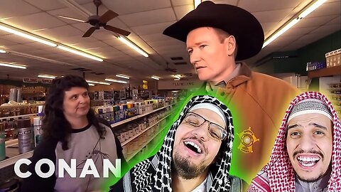 Arab Muslim Brothers Reaction To Conan Becomes A Texas Deputy, Part II | CONAN on TBS