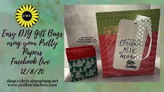 Easy Gift Bags for your holiday gifts using Stampin' Up! DSP