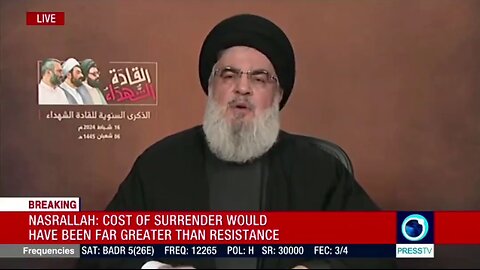 ►🚨▶◾️⚡️🇮🇱⚔️🇵🇸 Nasrallah: "Cost of Surrender would have been far greater than Resistance"