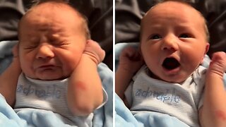 Newborn Baby's Adorable Sneezing Attack