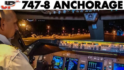 Piloting BOEING 747-8 out of Anchorage | Cockpit Views