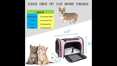 NextFri Soft Sided Carrier for Small Medium Cats Dogs ,TSA Airline Approved Collapsible Travel...
