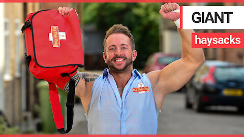 Wrestling postman who delivers his letters and parcels in WWE-style Royal Mail outfit
