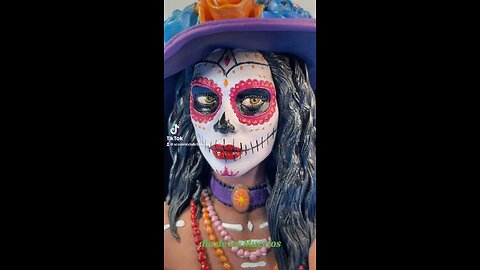 Full paint of La Catrina 3D printed resin Bust from NY3D Creations