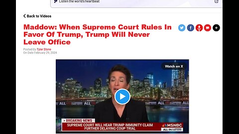Maddow: When Supreme Court Rules In Favor Of Trump, Trump Will Never Leave Office