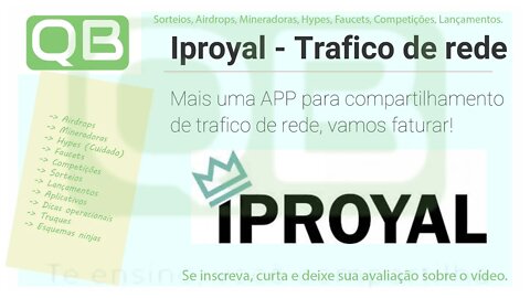 #Passive #Income #Apps - Iproyal - Ganhe por trafego de rede - só depende de você