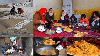 Biryani cooking in the village, daily life in the villages of Afghanistan, rural life in Bamiyan