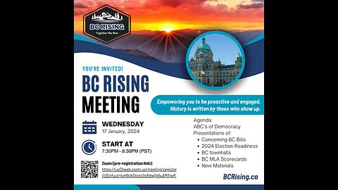 BC Rising - Wed, Jan 17, 2024 Meeting - Election Readiness, BCTownhalls2024