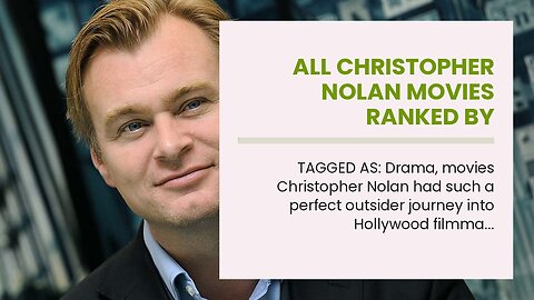 All Christopher Nolan Movies Ranked by Tomatometer