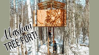 Alaskan TREE FORT Build *Start to Finish* This One's For the Boys! + 1st Time Tasting Birch Sap!