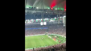 Explosão da torcida no gol do Fluminense contra o Fortaleza
