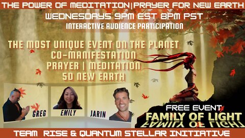EVERY WEDNESDAY MEDITATION & PRAYER EVENT 9/28/22