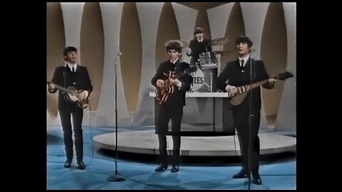 The Beatles Please Please me live on The Ed Sullivan Show. (COLORIZED)