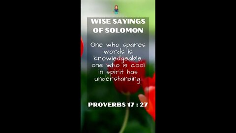 Proverbs 17:27 | NRSV Bible - Wise Sayings of Solomon