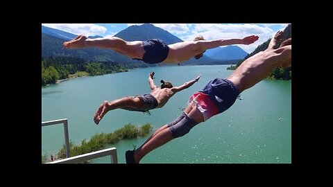 Cliff Diving in Bavaria Tyrol The first Sylvenstein Meeting Sylvensteinspeicher Achensee