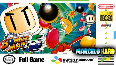 Super Bomberman 5 - Super Famicom (Full Game Walkthrough)