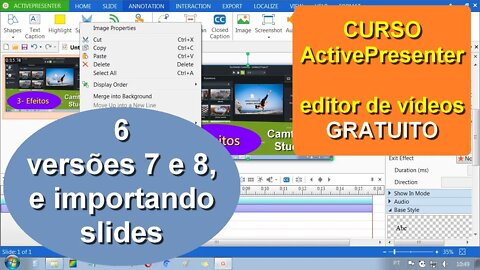 Active Presenter versões 6, 7 e 8. Qual utilizar, suas diferenças, recursos e ferramentas. Aula 6