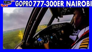 Boeing 777-300ER Landing at NAIROBI | GoPro Flight Deck View