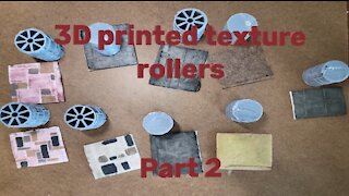 3D printed texture rollers part 2, easy and realistic stone and metal bases and walls