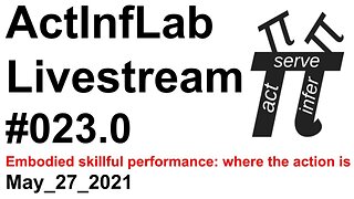 ActInf Livestream #023.0 ~ "Embodied skillful performance: where the action is"