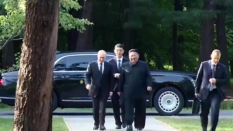 President Putin And Kim Jung Un Drive Aurus Armoured Car