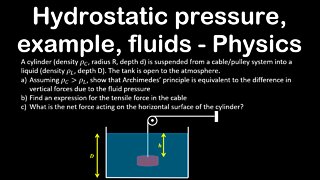 Hydrostatic pressure, example, fluids - Physics
