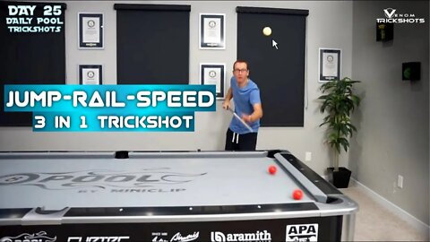 DAILY Pool Trick Shot - DAY 25 -Jump Rail Speed - Venom Trickshots