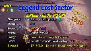 Destiny 2 Legend Lost Sector: Neptune - Gilded Precept on my Void Hunter 5-7-23