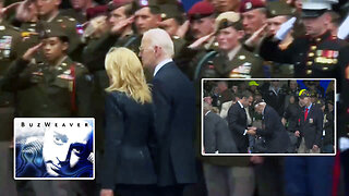 Joe Biden Being Led Away From The D-Day Anniversary Emmanuel Macron Stays To Meet Veterans