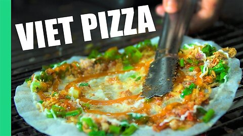 Vietnamese Pizza! (bánh tráng nướng) Street Food in Vietnam