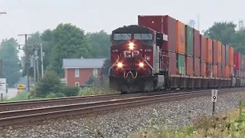 CSX I166 Intermodal Train with Canadian Pacific Power from Bascom, Ohio July 27, 2022