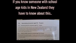 🚨 New Zealand: Effective February 14, 12 Year Olds Can Override Parents & Get the Vaccine In Accordance to the Code of Rights to Make an “Informed Choice”