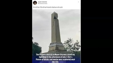 Vigan Philippines Obelisk Struck By Lightening! Rome Is Burning!