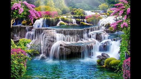 Soothing Natural Waterfall | Birds Sound |Relaxation |Sleeping |Meditation Music