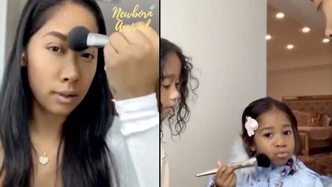 Omarion "BM" Apryl Jones Shows The Kids How To Apply Makeup! 💄
