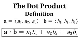 The Dot Product: Definition and Example