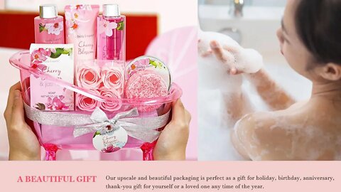 Bath product gift boxes with cherry blossom and jasmine